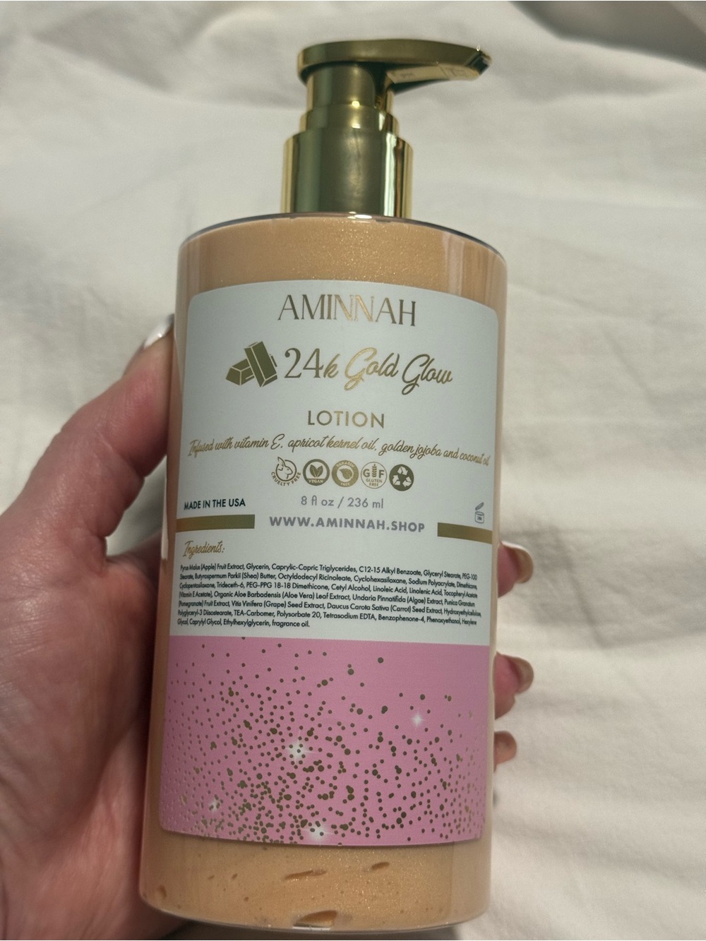 Aminnah “24k Gold Glow” Lotion! New